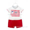 newest wholesale casual lovely mouse pattern simple stripe newborn baby clothes online
